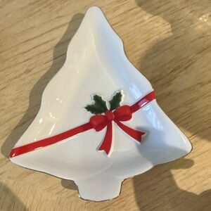 Mount Clemens Pottery Christmas Tree Candy Dish Ceramic Glossy, made in Japan
